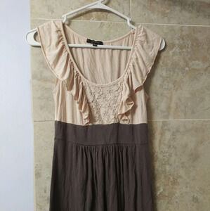 Soprano flowy tank top lace gray cream small ruffles pretty